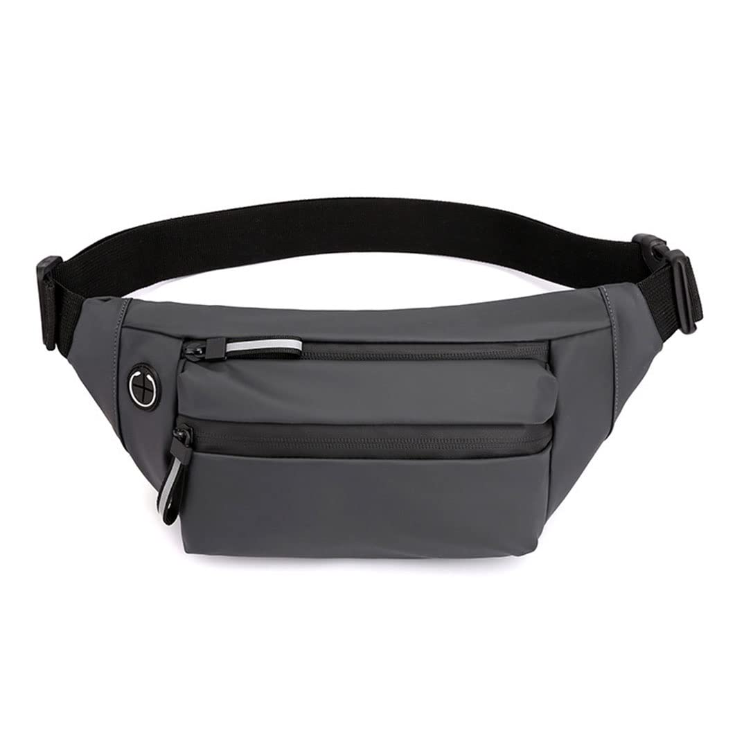 Feijia Sports Fanny Pack for Men & Women - Waterproof Oxford Cloth Waist Bag with Adjustable Belt - Perfect for Travel, Hiking, Cycling, Workout & Casual Wear (Gray) - Ideal for Outdoor Adventures, Gym & Daily Commute