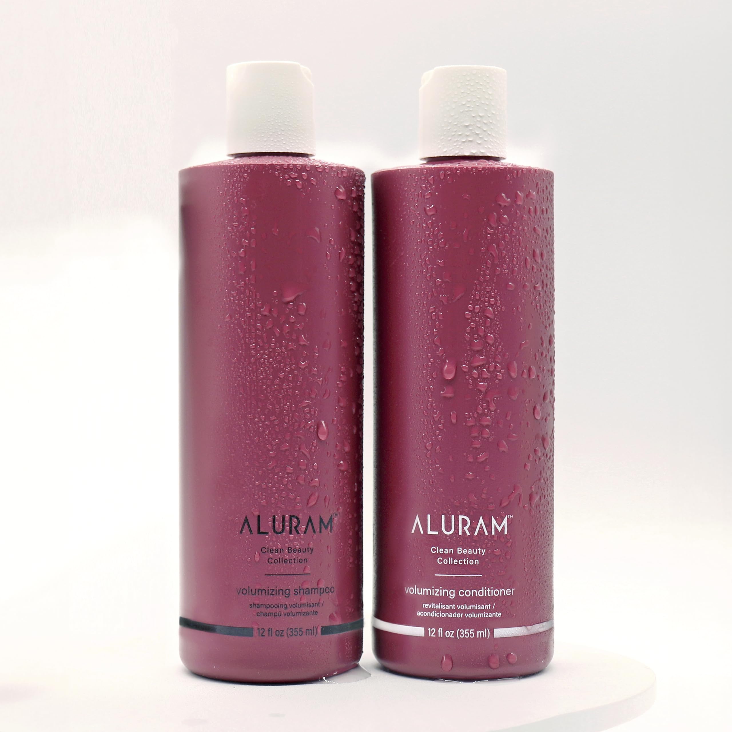 ALURAM Volumizing Shampoo & Conditioner Set - Gentle Non-Drying Hair Cleanser for All Hair Types - Adds Body & Fullness - 12 Fl Oz - Perfect for Daily Use & Fine/Thin Hair Care