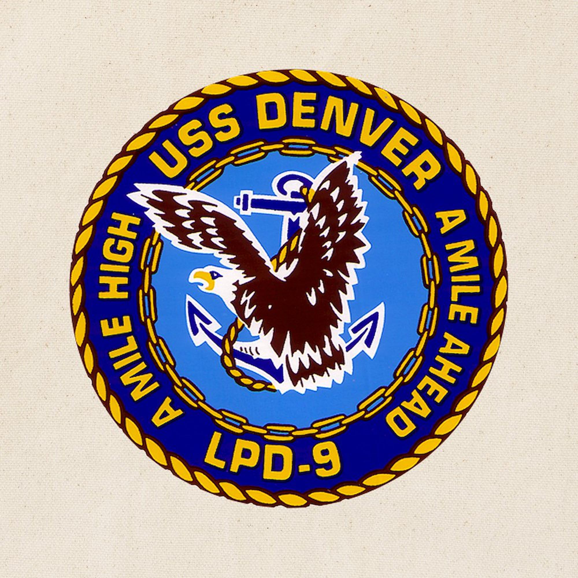 USS Denver LPD 9 Navy Tote Bag - Natural Canvas Reusable Grocery Shopping Bag - Military Gift for Navy Veterans & Supporters - Perfect for Commuting, Beach Trips & Farmers Market