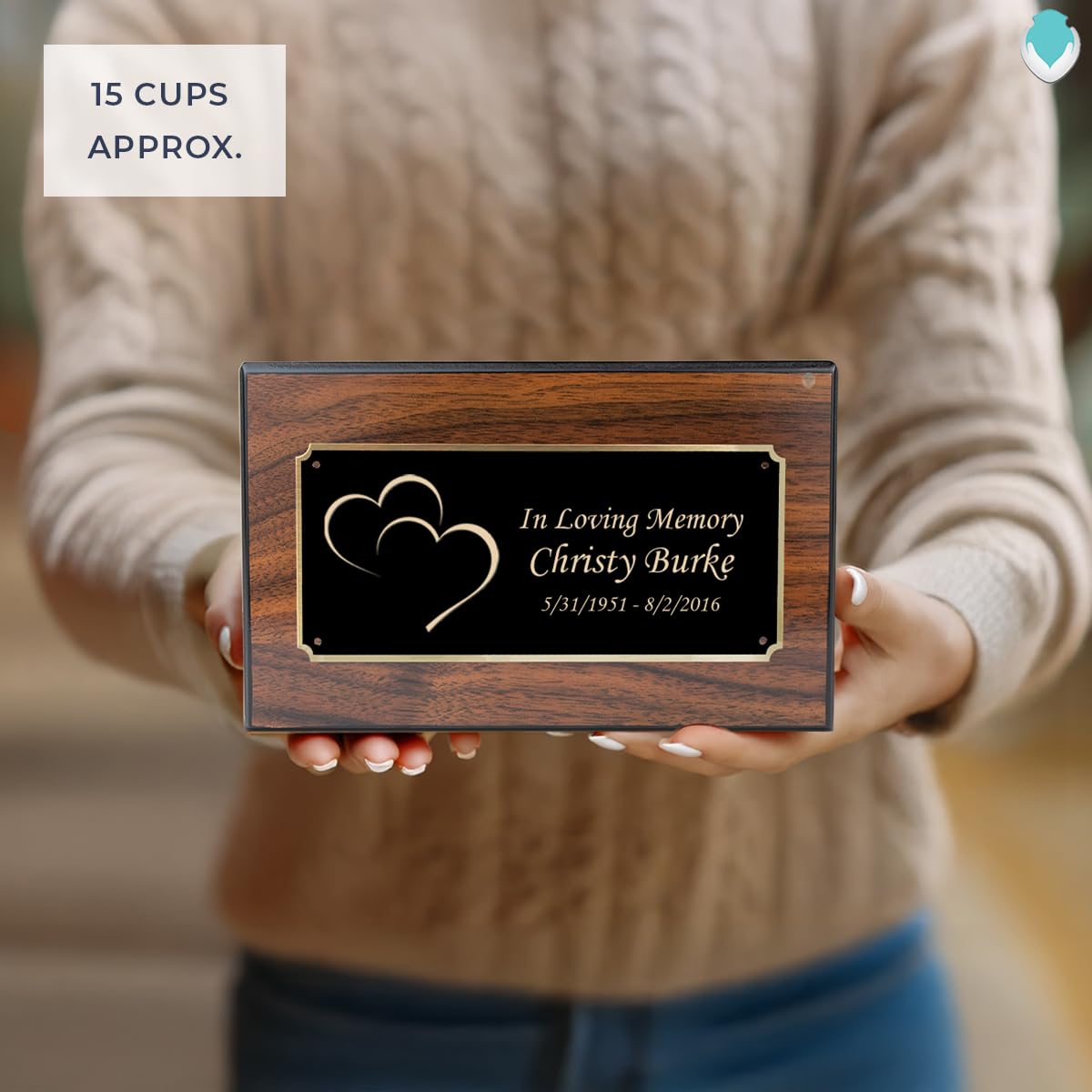 Premium Walnut Cremation Urn Box for Ashes - Handcrafted Wooden Urn with Custom Engraving for Men & Women - Holds Up to 213lbs - Perfect for Memorial Services, Home Display & Funeral Arrangements