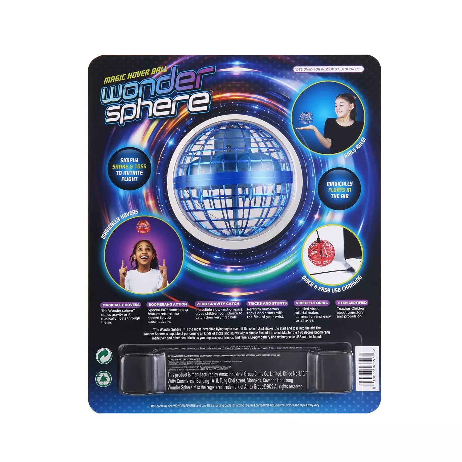 Magic Hover Ball - Blue Levitating Toy for Kids & Adults | Indoor/Outdoor Flying Game | STEM Learning Gift for Boys & Girls | Birthday Party Fun