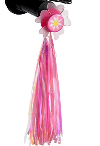 Kids Bike Handlebar Grips with Pom-Pom Tassels - Sunflower Design for Scooters & Bicycles