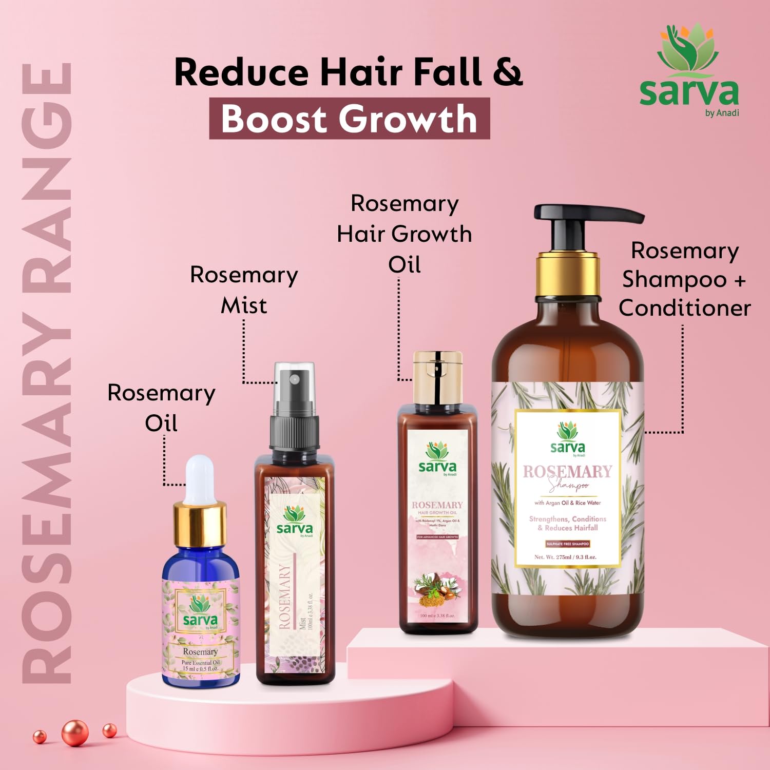 100% Pure Natural Rosemary Water Spray for Hair Growth & Scalp Care | Hydrosol Hair Mist to Strengthen Hair, Reduce Itching & Breakage | Controls Hair Fall for Men & Women | 100ml | Perfect for Daily Hair Routine, Travel & Salon Use