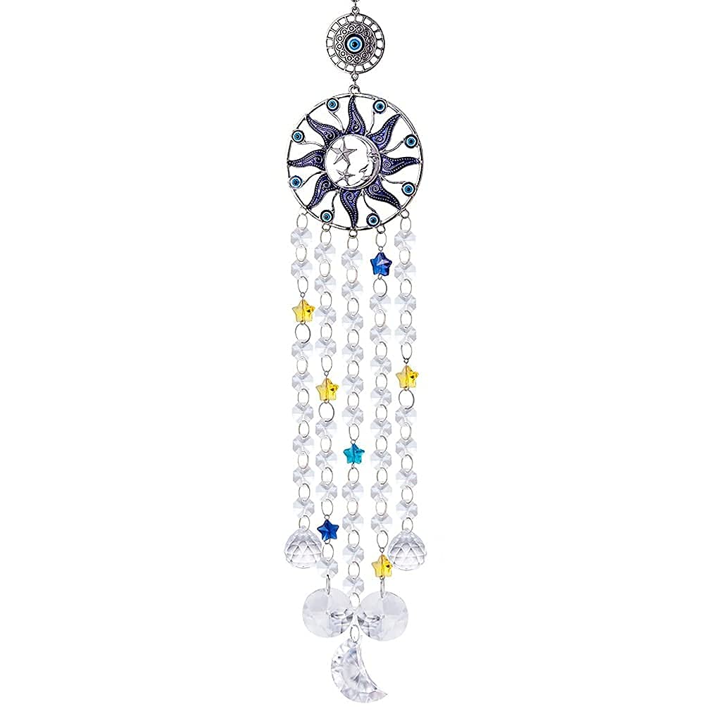 ADSE Crystal Wind Chimes for Home Decor - Handmade Wall Hanging Wind Chime with Blessing Protection, Perfect Housewarming Gift for Outdoor Garden, Patio & Porch Decoration