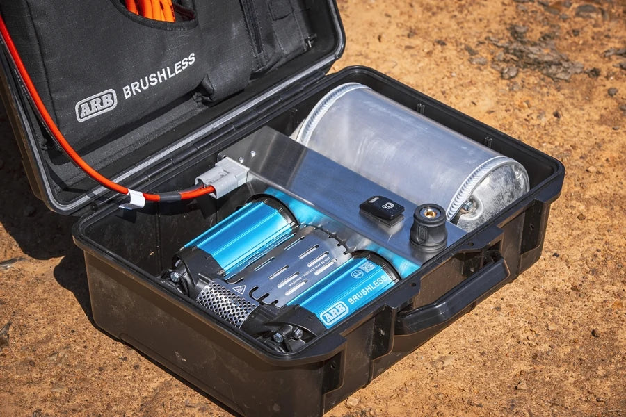ARB Brushless Portable Twin Air Compressor - High Performance 12V Off-Road Tire Inflator for Jeep, Truck & SUV - Perfect for Camping, Off-Roading & Emergency Use