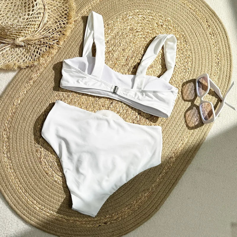 3D Floral Print High Waist Bikini Set - Sexy Brazilian Thong Swimwear for Women 2024 | Beach Vacation, Pool Party & Summer Swimwear