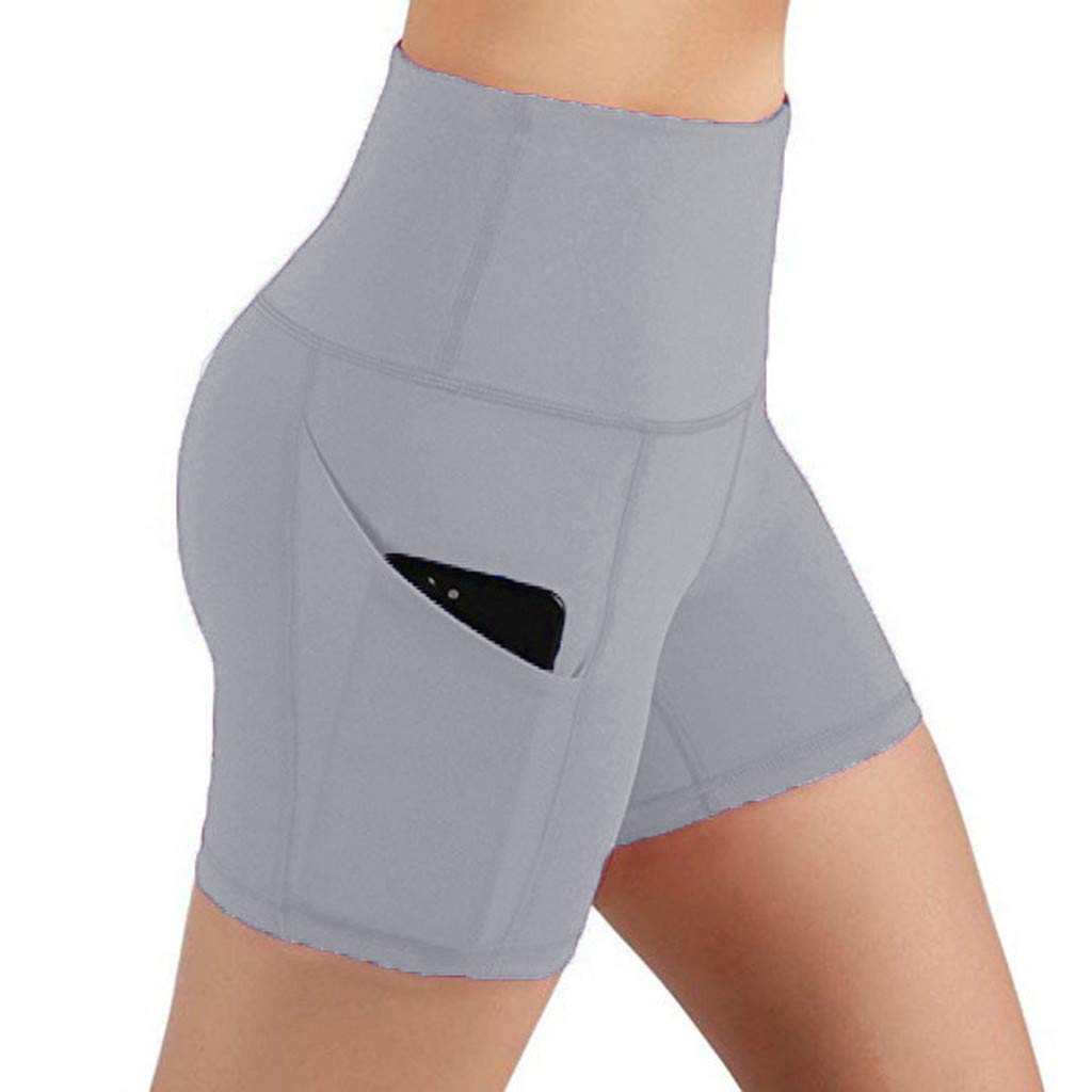 BEUU Women's High Waisted Workout Shorts - Tummy Control Yoga Running Cycling Hiking Athletic Biker Shorts with Pockets | Perfect for Gym, Yoga Class, Outdoor Activities & Casual Wear