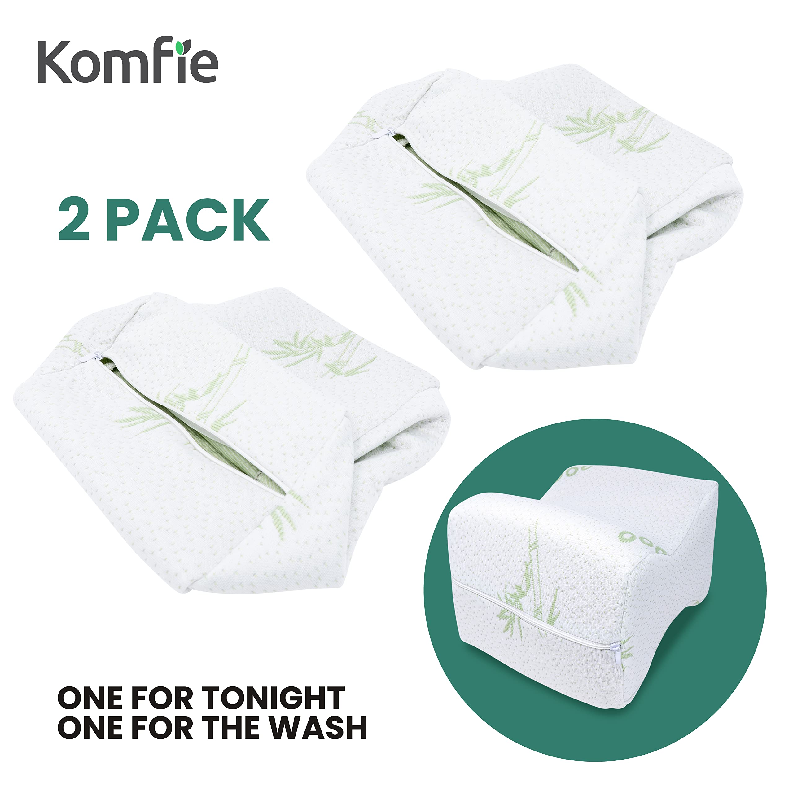 2-Pack Cooling Knee Pillow Covers - Universal Replacement Leg Pillowcase for Pregnancy, Post-Surgery, and Side Sleepers - Breathable & Comfortable Design