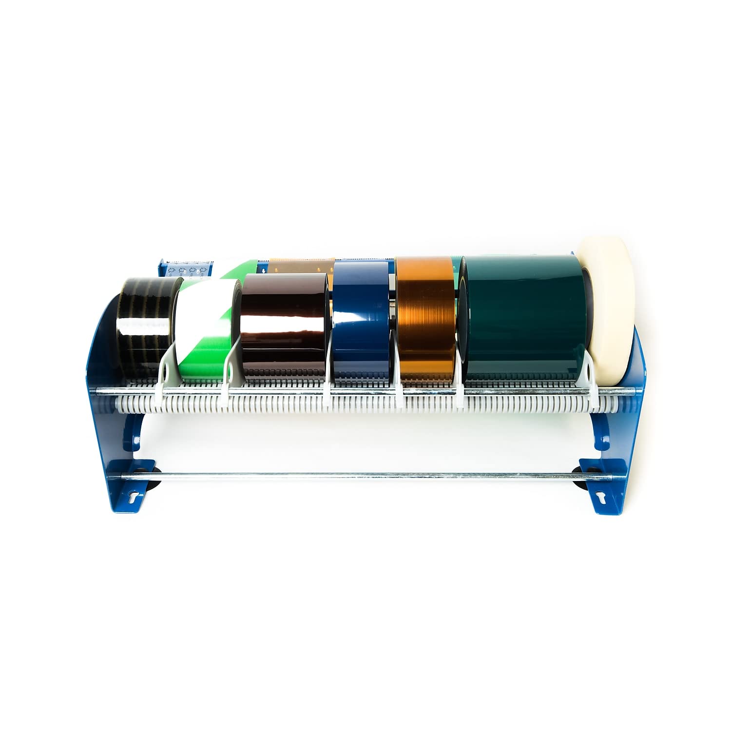 KTDL18 18-Inch Blue Table Top Tape and Label Dispenser - Perfect for Office, Shipping, and Packaging Workstations