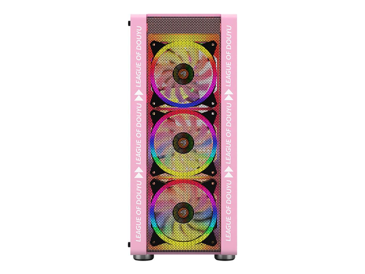 330 9 RGB Gaming Computer Case - ATX/Micro ATX Motherboard Support, 240mm Water Cooler Compatible - Pink Gaming PC Chassis for High-Performance Gaming & Streaming Setup
