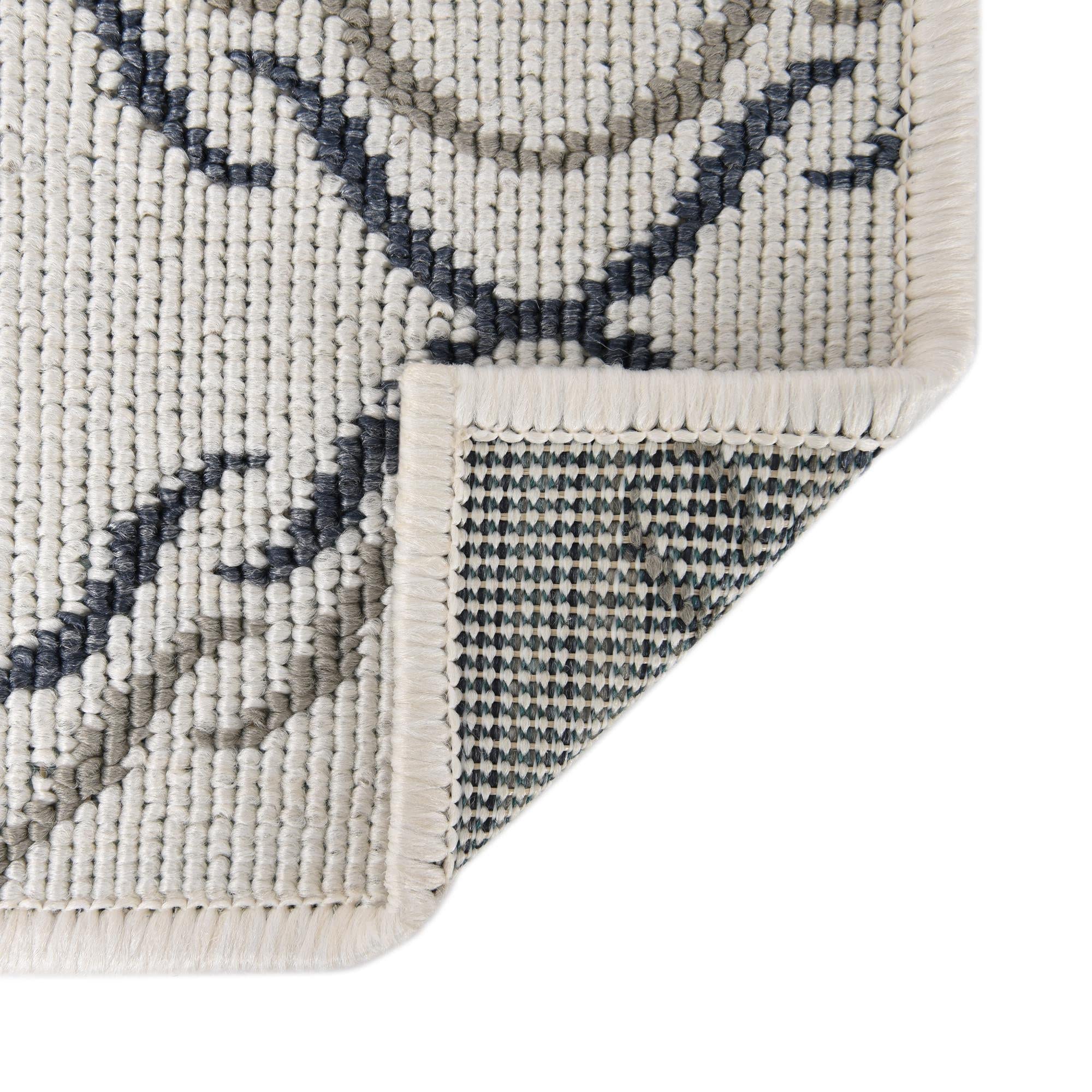 Outdoor Lattice Collection 8x8 FT Ivory Flatweave Rug - Durable Indoor/Outdoor Area Rug for Patio, Deck, Living Room & Kitchen | Water-Resistant & Easy to Clean
