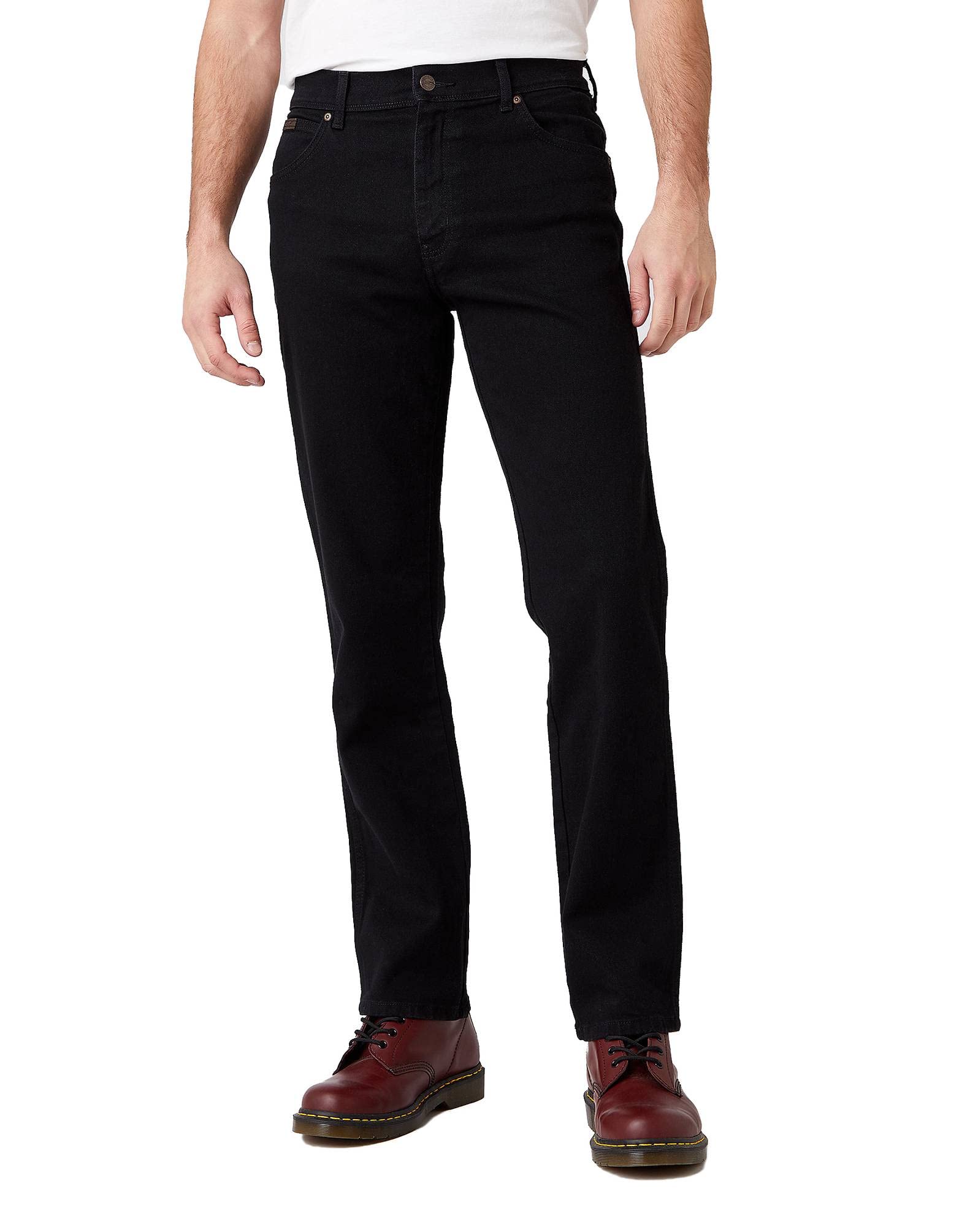 Wrangler Men's Texas Stretch Classic Tapered Jeans 36W x 34L Black Overdye - Comfortable Slim Fit Denim Pants for Casual Wear & Outdoor Activities