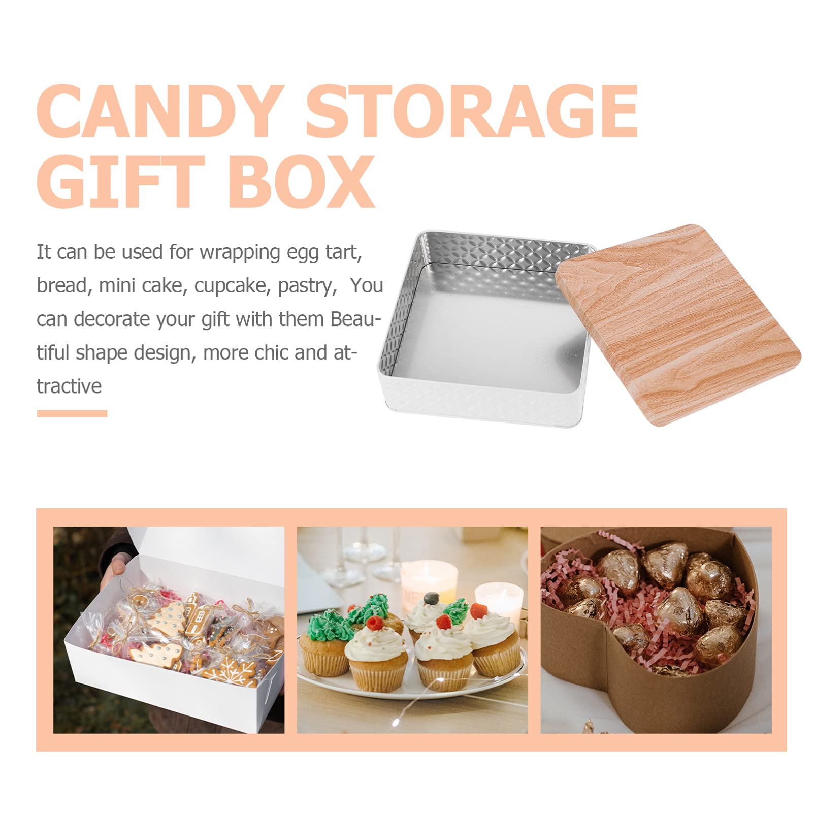 DOITOOL 1-Piece Airtight Candy Storage Box with Lid - Cookie, Biscuit, Fruit, Bento, Baked Food Container - Refrigerator Safe Tin Canister for Tea, Chocolate, Desserts - Perfect for Kitchen, Pantry, Party & Gift Packaging
