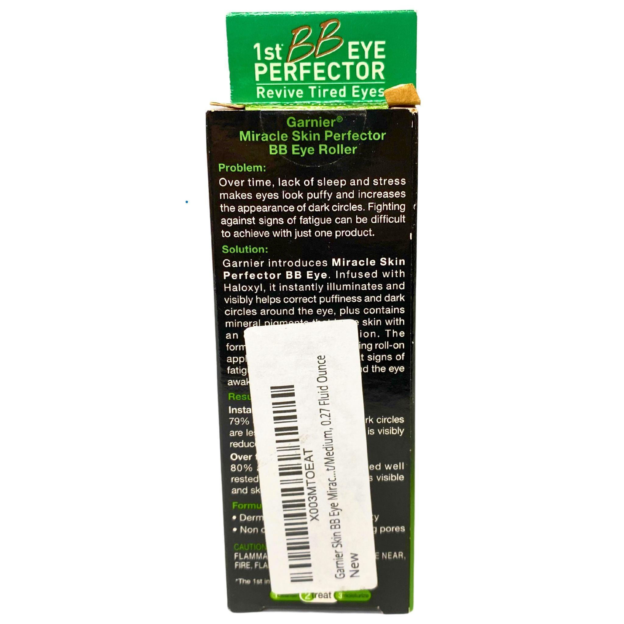 Garnier Miracle Skin Perfector Daily Eye Roller Light/Medium - 30 Pcs Lot - Dark Circle & Puffiness Treatment for Brightening Under Eyes - Perfect for Daily Skincare Routine & Travel