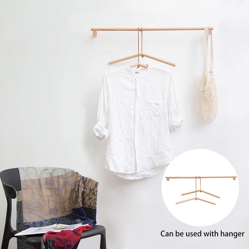 Cabilock 1-Piece Wooden Towel Rack - No Drill Wall Mounted Bathroom Towel Hanger with Single Towel Bar - Space Saving Design for Small Bathrooms, Kitchens & Laundry Rooms