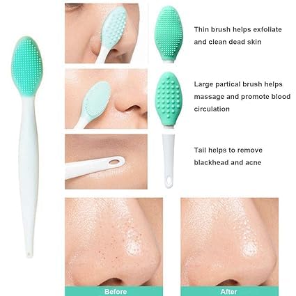 BANIRA Silicone Double-Sided Exfoliating Brush for Face & Lips - Gentle Soft Scrubber for Skincare & Makeup Removal (Multicolor) - Perfect for Daily Facial Cleansing & Lip Care Routine