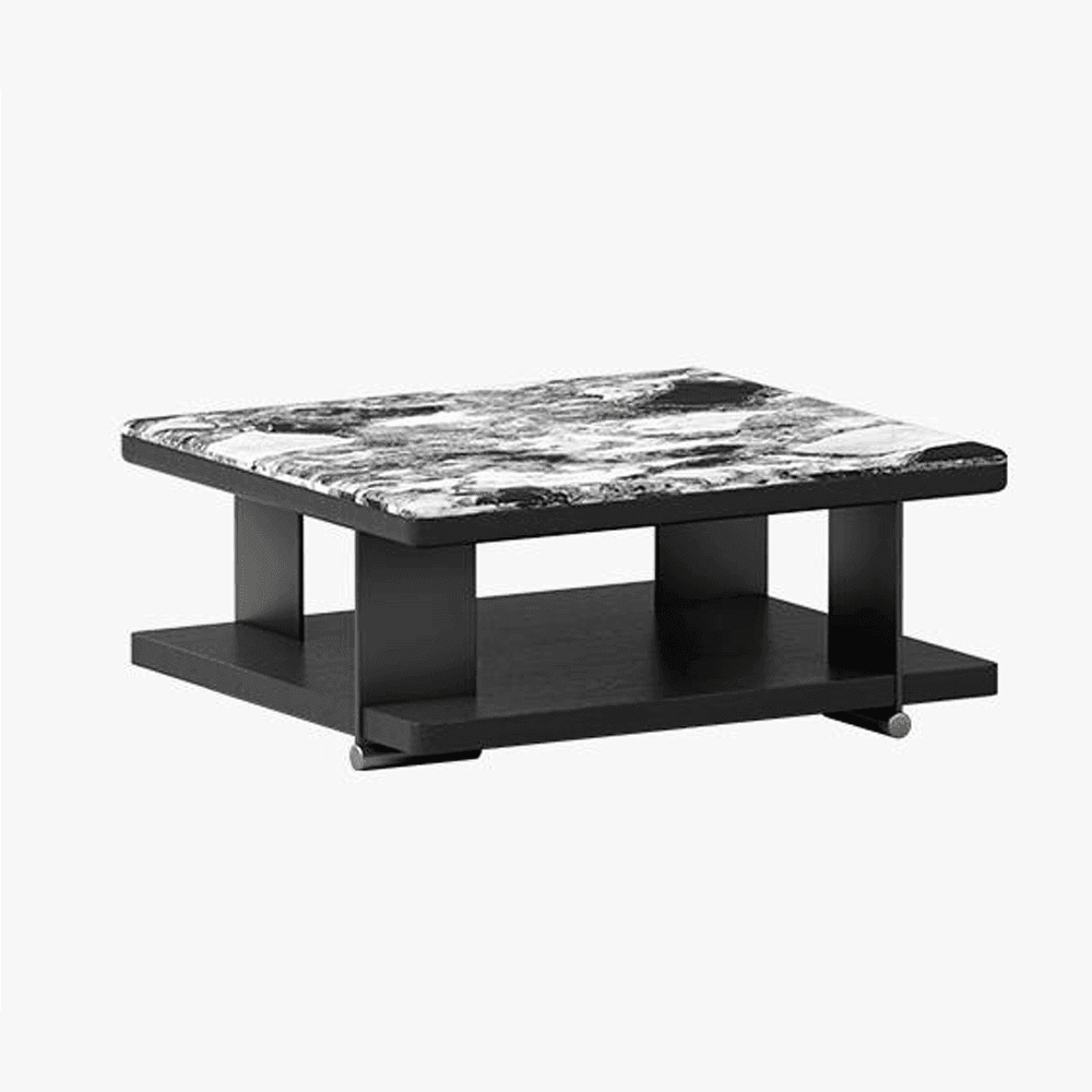 Modern Nesting Coffee Table with Crystal Tech Stone Top - Stylish & Durable Living Room Furniture for Small Spaces, Home Decor, and Entertainment Areas