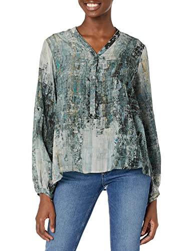 Johnny Was Women's Long Sleeve Boho Blouse - Pete & Greta Floral Print Top for Casual Wear & Date Nights
