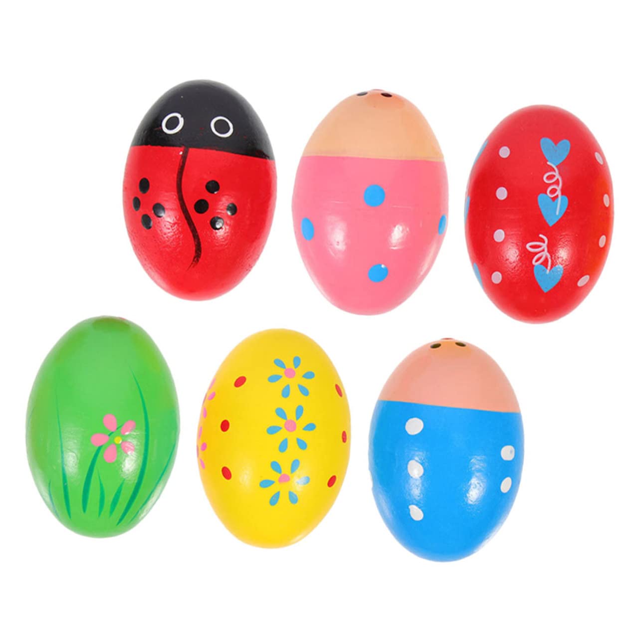 HEMOTON 24-Piece Colorful Sand Egg Shakers - Wooden Maraca Musical Toys for Kids, Perfect for Early Childhood Education, Music Classes & Sensory Play