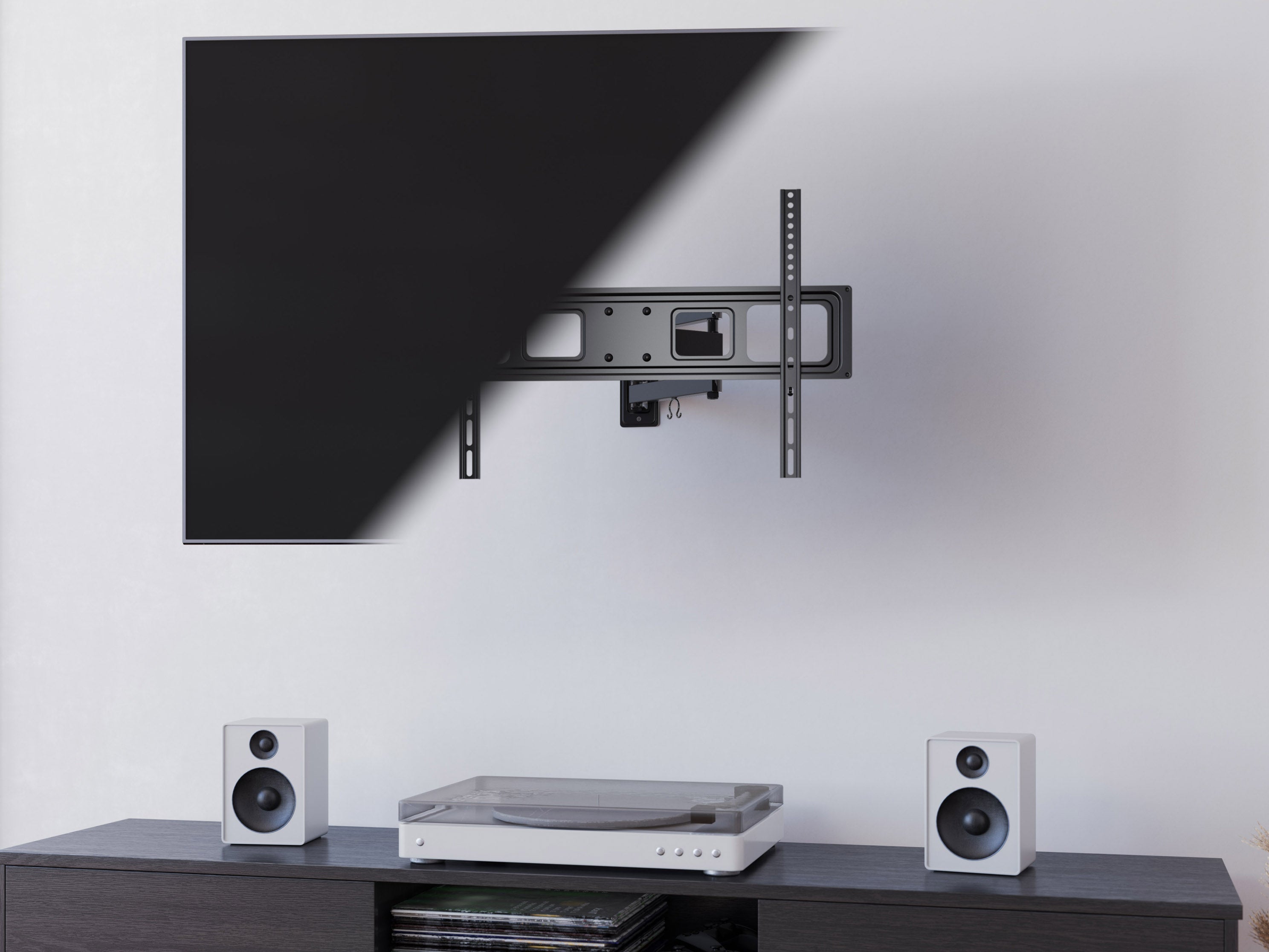Full Motion TV Wall Mount Bracket for 26-70 Inch Flat Screen TVs - Articulating Swivel Tilt Extension - Perfect for Living Room, Bedroom, and Home Theater Setup