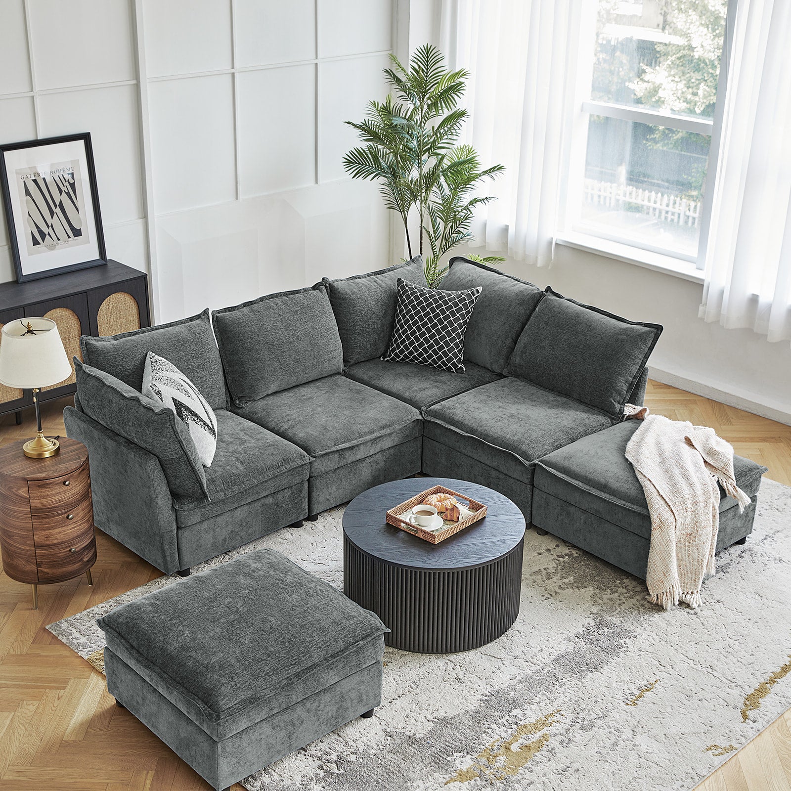 Harmetrix Oversized Soft Sectional Couch with Storage | Modern L-Shaped Sofa Bed with Hidden Compartment | Perfect for Living Room, Family Room & Small Spaces