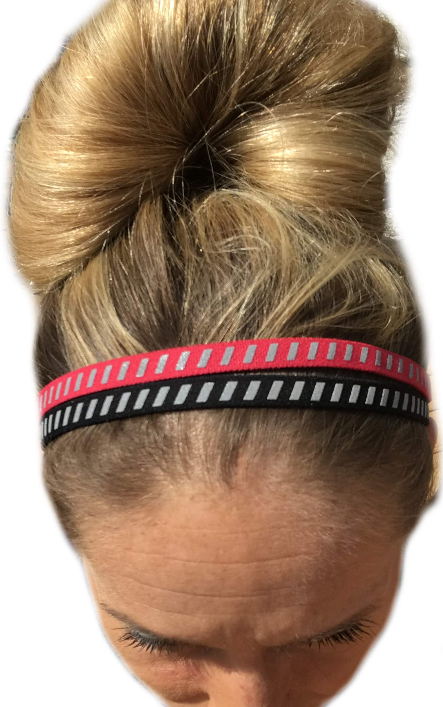No Slip Grip Reflective Sports Headband for Running, Yoga & Nighttime Workouts - Moisture Wicking Athletic Headband for Women & Men