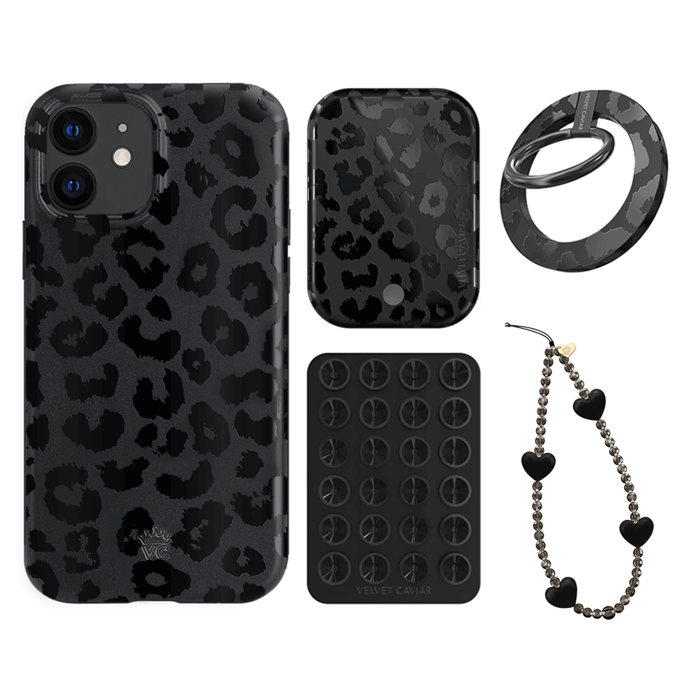 Black Leopard iPhone Case with Grip - Stylish & Secure Phone Cover for iPhone 13/14/15 Pro Max - Perfect for Work, Travel & Everyday Protection
