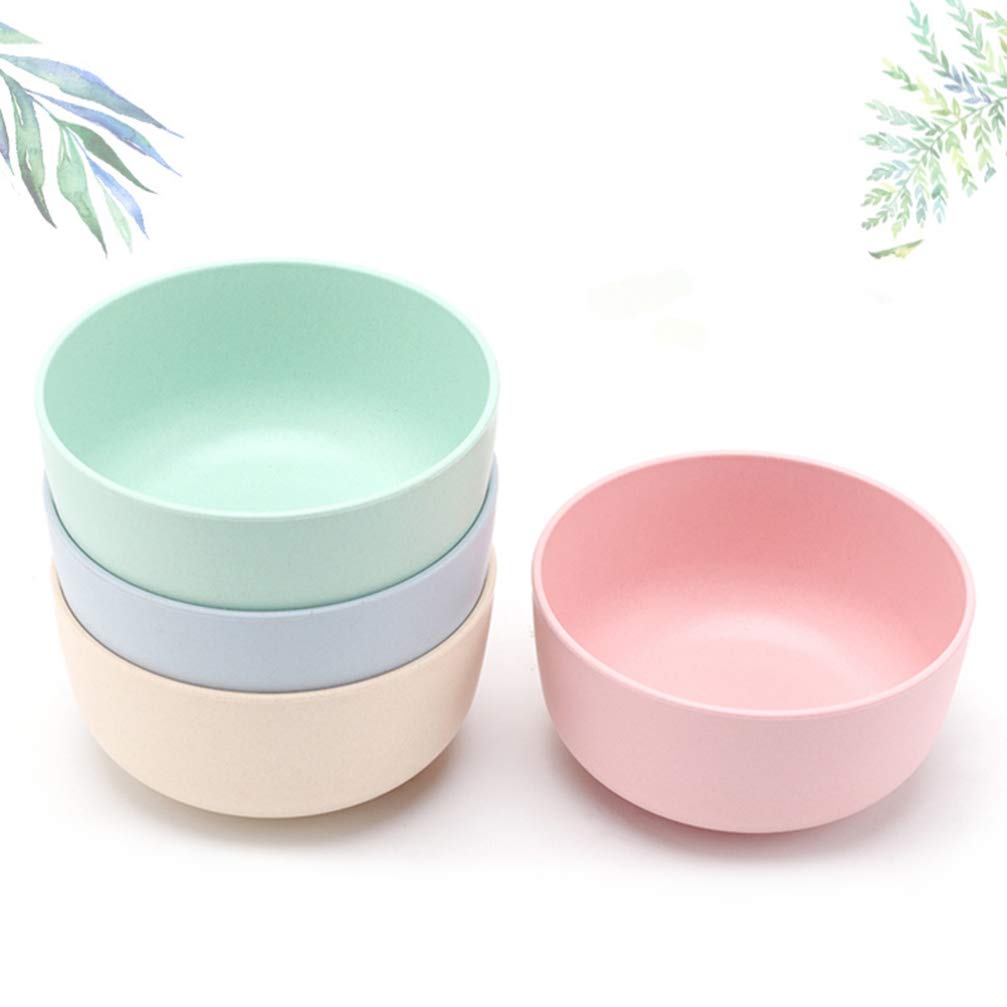 DOITOOL 4-Piece Bamboo Soup Bowls Set - Lightweight, Eco-Friendly Fiber Rice Bowls for Asian Cuisine, Salads, and Home Dining