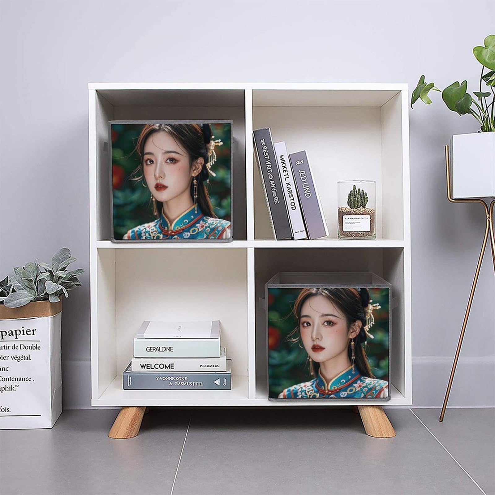 1PCS Foldable Storage Bins - Large Capacity Storage Box with Handle, Tang Dynasty Princess Printed Organizer for Playroom, Office & Home Organization | Perfect for Toys, Books & Clothes Storage