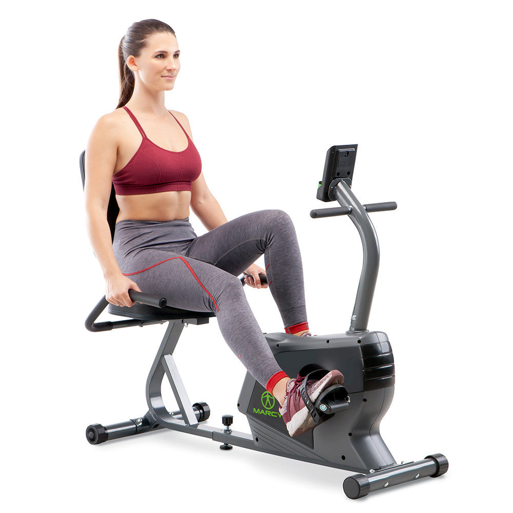Marcy Recumbent Exercise Bike with Adjustable Magnetic Resistance - NS 1206R | Home Gym Equipment for Low-Impact Cardio Workouts & Physical Therapy
