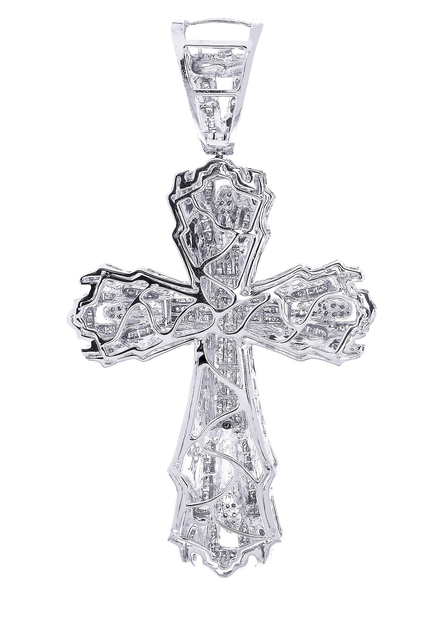 1.98 Carat Diamond Cross Pendant Necklace - 24.56 Grams Solid Gold Religious Jewelry for Women & Men - Perfect for Baptism, First Communion & Gift Giving