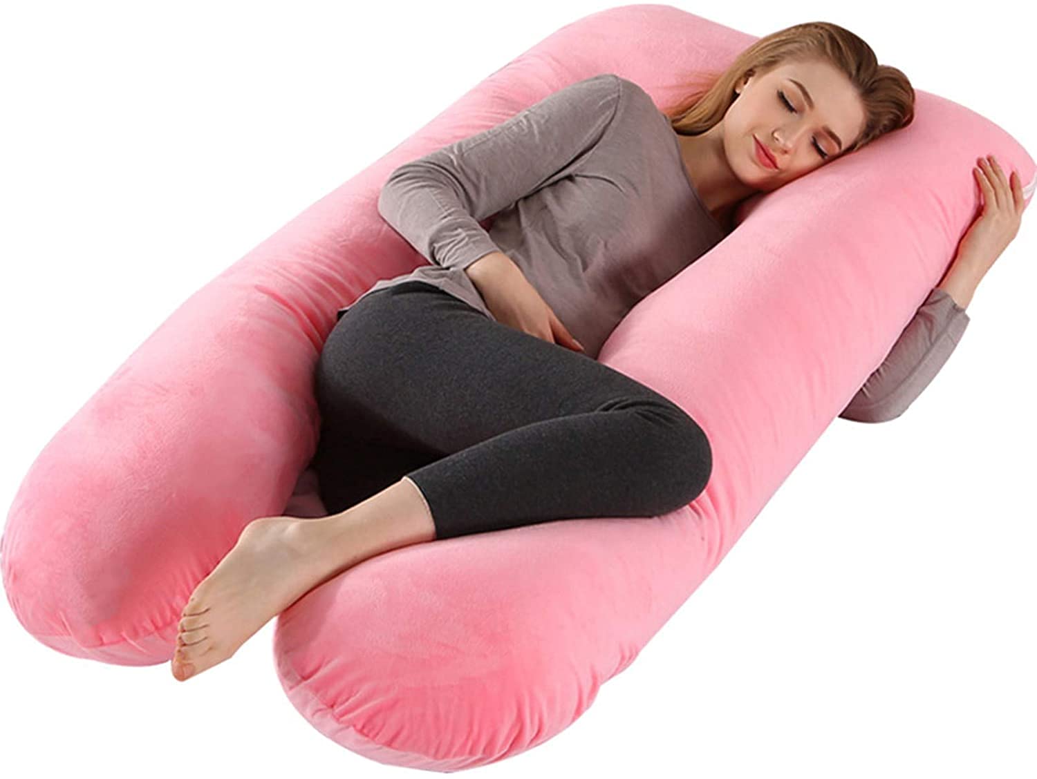 Best U-Shaped Pregnancy Pillow for Sleeping - Maternity Support Pillow for Back & Hips Relief - Comfortable Side Sleeping Pillow for Pregnant Women - Perfect for Nighttime Comfort & Pregnancy Support
