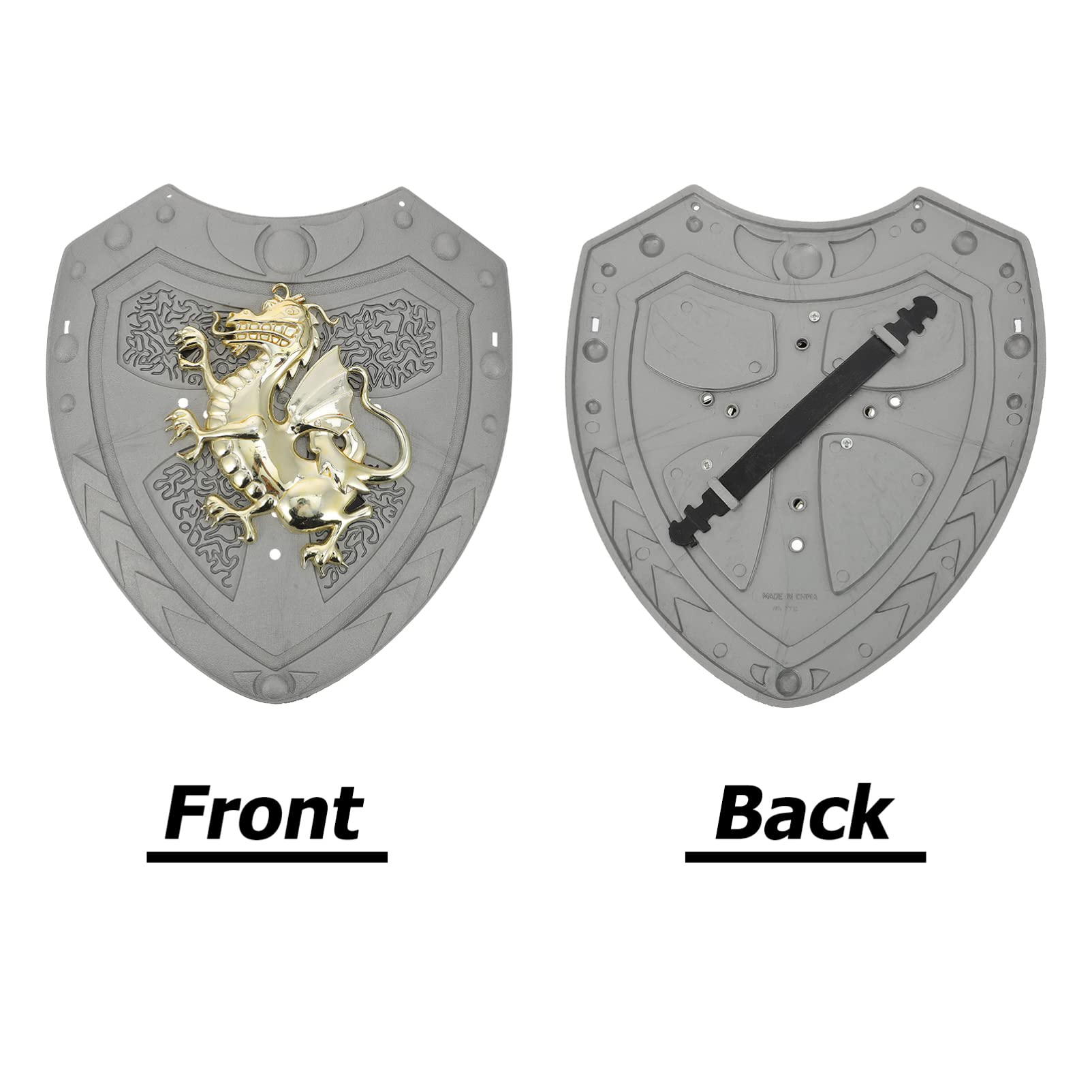 2PCS Kids Knight Shield Toy Set - Medieval Warrior Cosplay Props for Halloween, Role Play & Party Decor - Durable Plastic Shields for Children's Dress Up & Pretend Play
