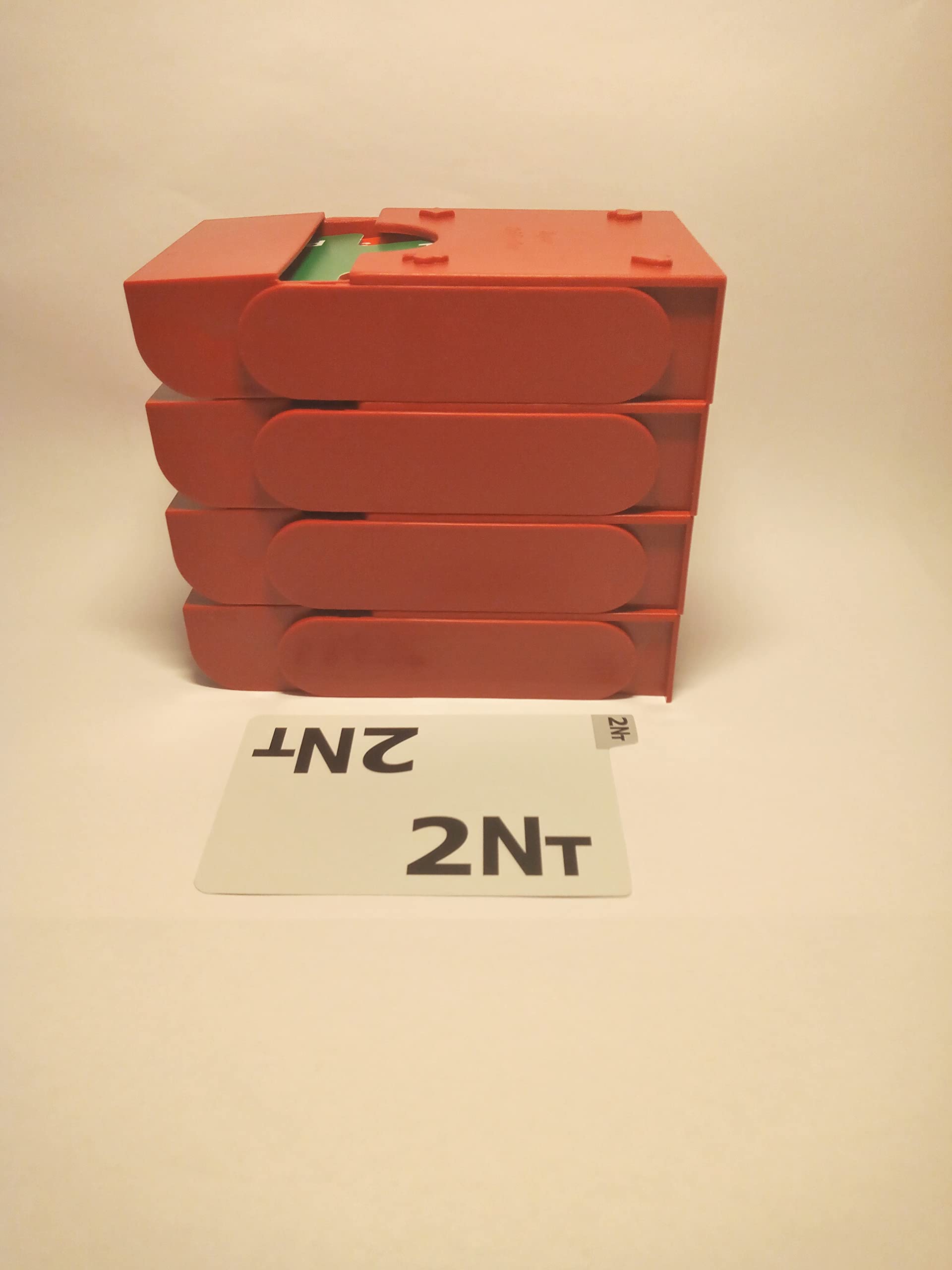 Danish Bridge Supply - 4-Piece Plastic Bridge Bidding Box Set with 100% Plastic Bidding Cards (Red) - Perfect for Tournament Play & Home Bridge Games