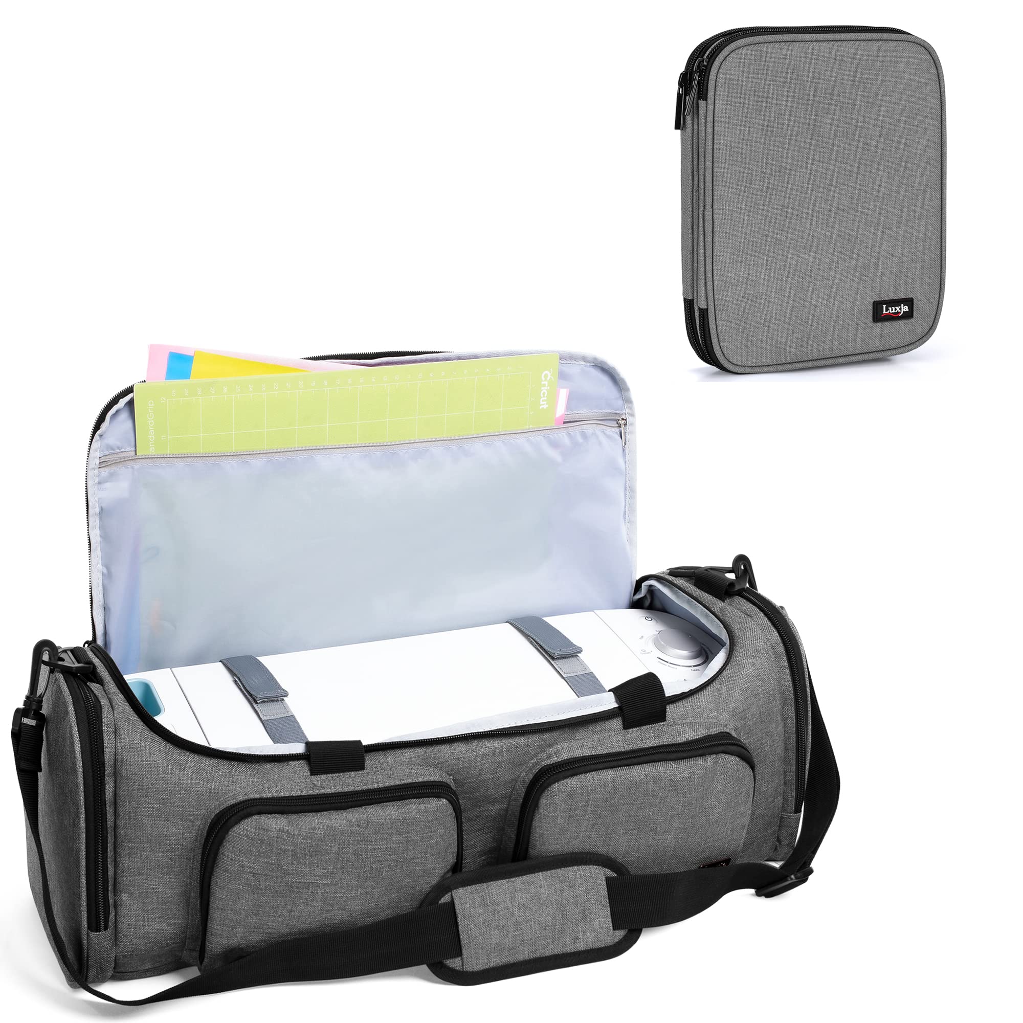 Luxja Premium Cricut Tool Bag for Explore Air 2 & Maker Bundle - Durable Gray Storage Organizer for Crafting, Sewing & DIY Projects