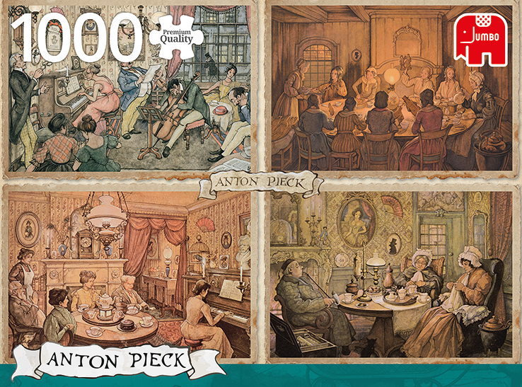 1000-Piece Jumbo Puzzle - Anton Pieck Living Room Scene - Family Fun & Relaxation - Perfect for Game Nights, Stress Relief & Home Decor