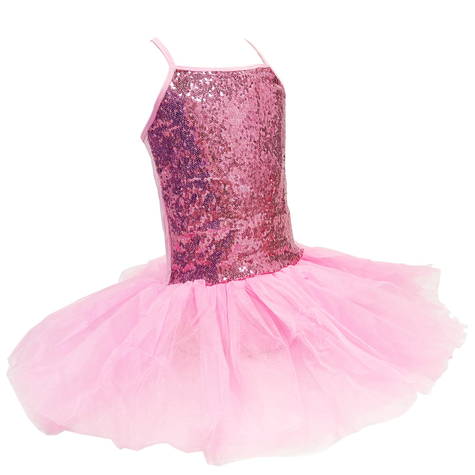 ZUYPSK Sparkling Girls Ballet Leotard Dress with Tutu Skirt - Princess Ballerina Costume for Dance Recitals, Performances & Dress-Up Play