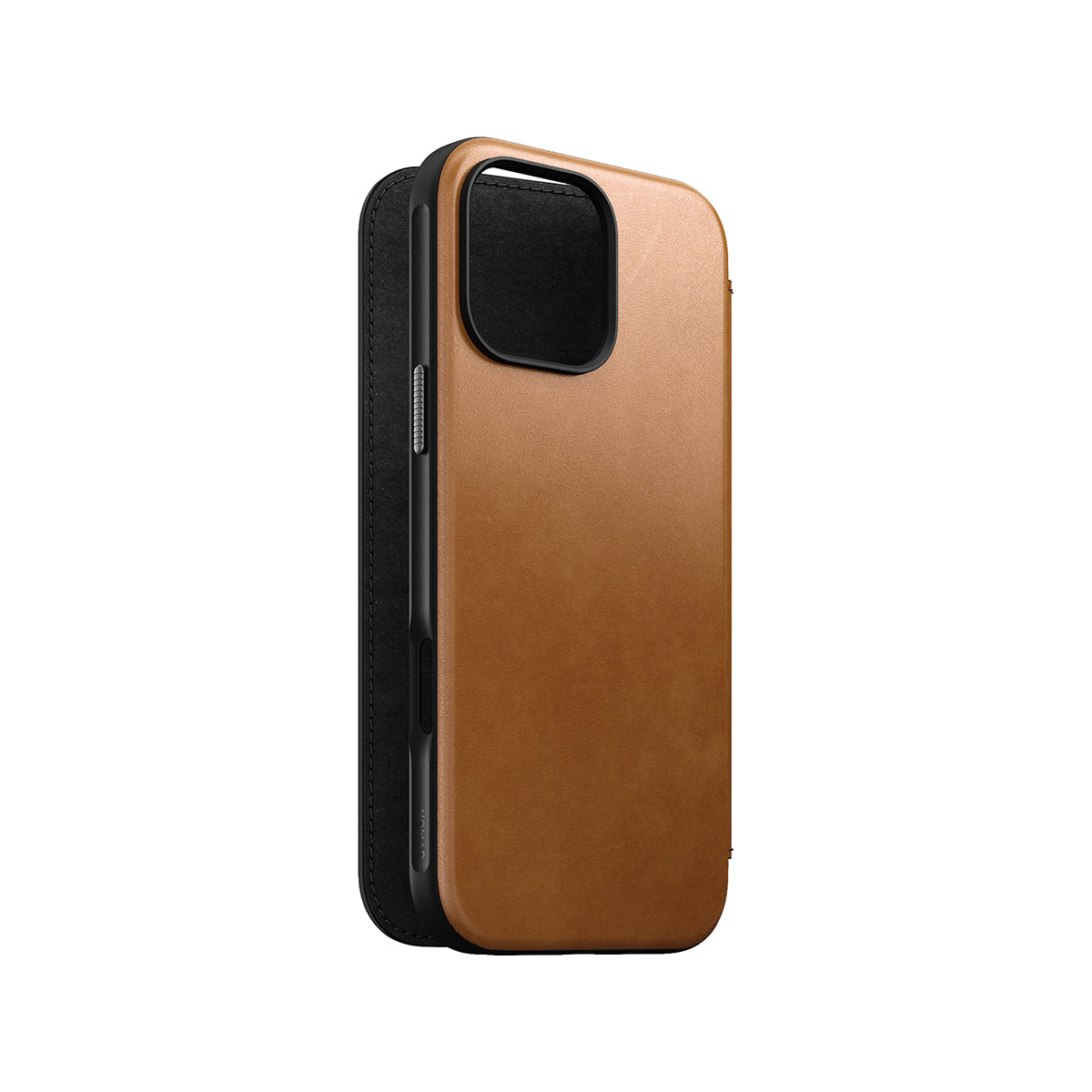 Premium Genuine Leather Folio Case for iPhone 16 Pro Max - English Tan | Slim Protective Wallet Cover with Card Slots | Perfect for Business Professionals & Travel