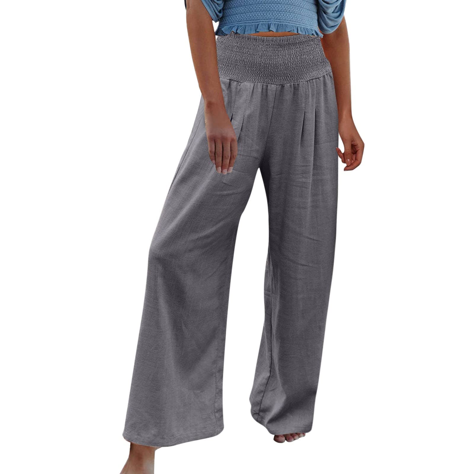 Plus Size Women's Capri Pants with Pockets - Cotton Linen Cropped Lounge Pants for Summer | Casual Wear, Yoga, Travel & Home Comfort
