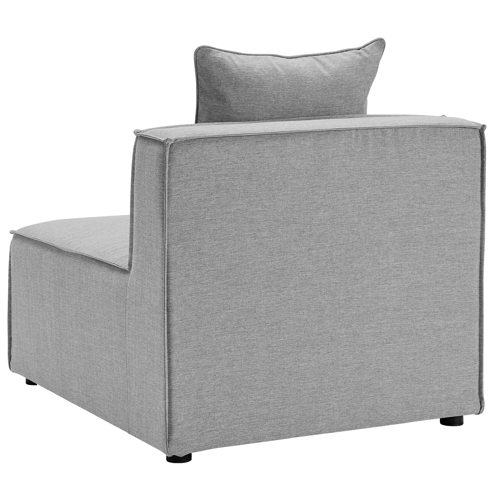 Modern Grey Sofa Middle Chair - Waterproof & UV Resistant for Outdoor Patio, Balcony, Cafe, Bistro, Garden, Hotel & Hospitality Use
