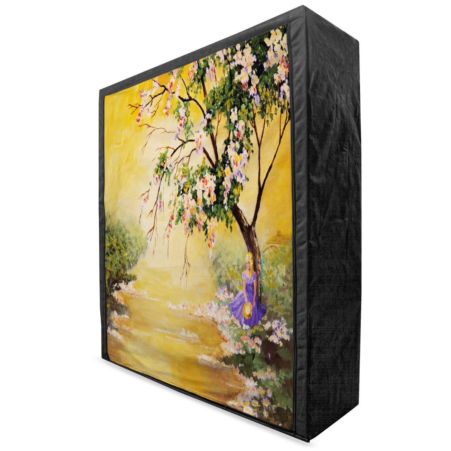 Ambesonne Portable Fabric Wardrobe with Landscape Oil Painting Design - 59