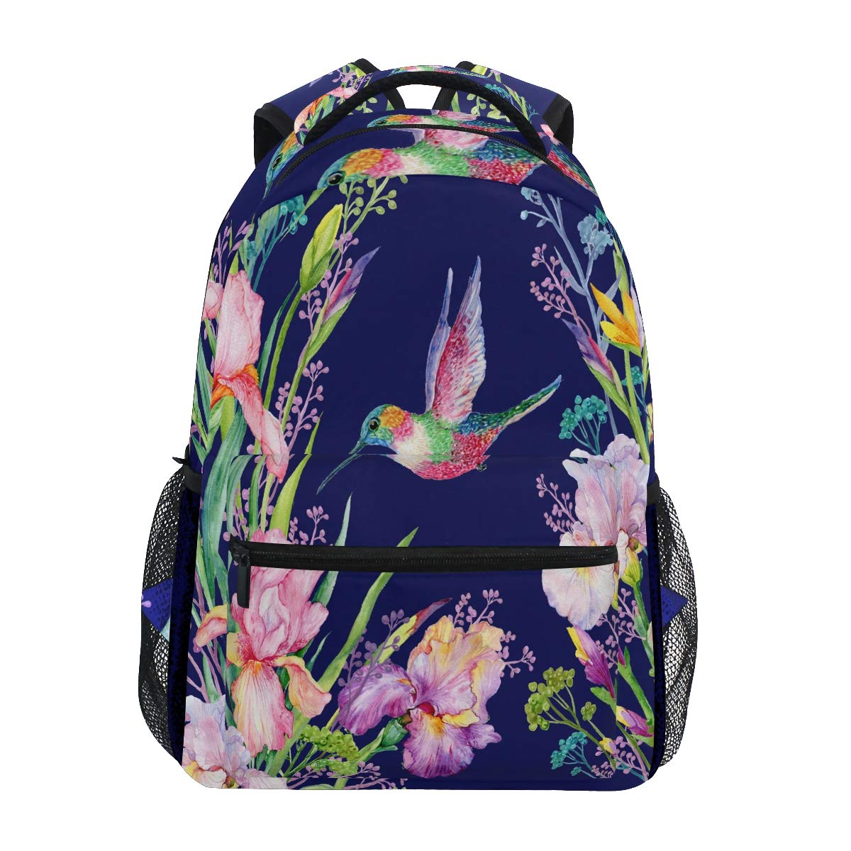 Floral Hummingbird Backpack for School & Travel - Men & Women