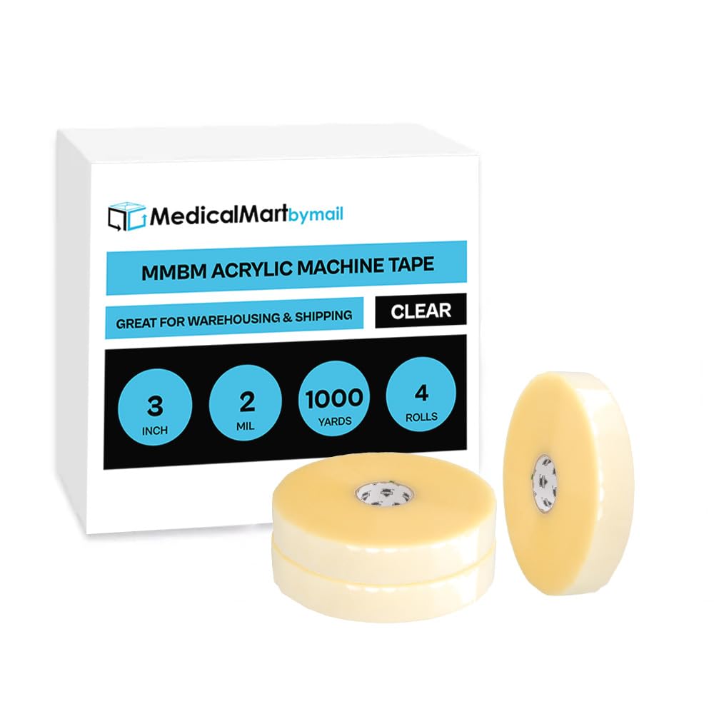 3 Inch x 1000 Yards Clear Packaging Tape - 4 Rolls Commercial Grade 2.0 Mil Shipping Tape with Dispenser for Industrial Use | Perfect for Box Sealing, Warehouse Shipping & E-commerce Packaging