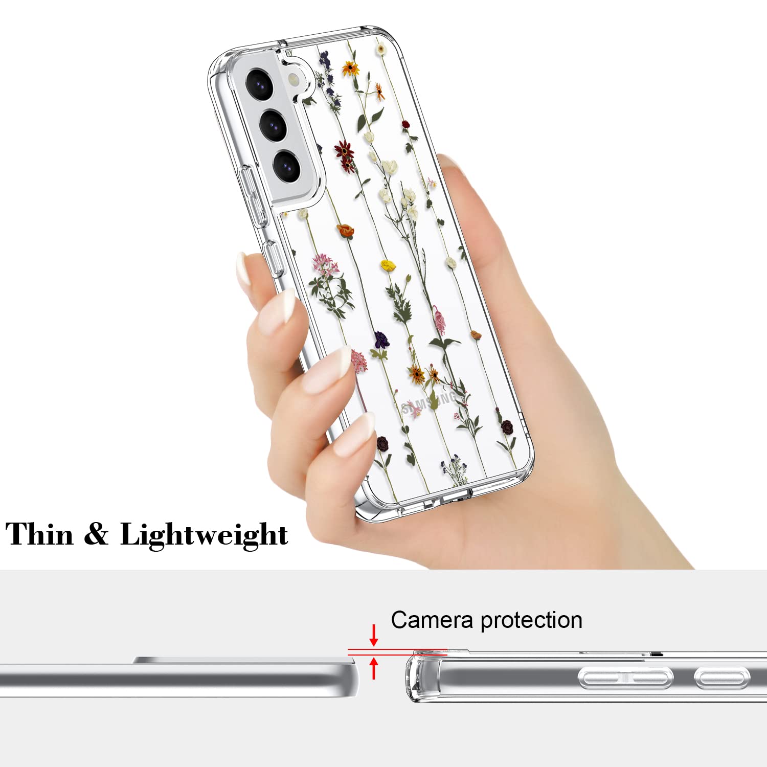ICEDIO Slim Fit Crystal Clear Protective Case for Samsung Galaxy S22 6.1