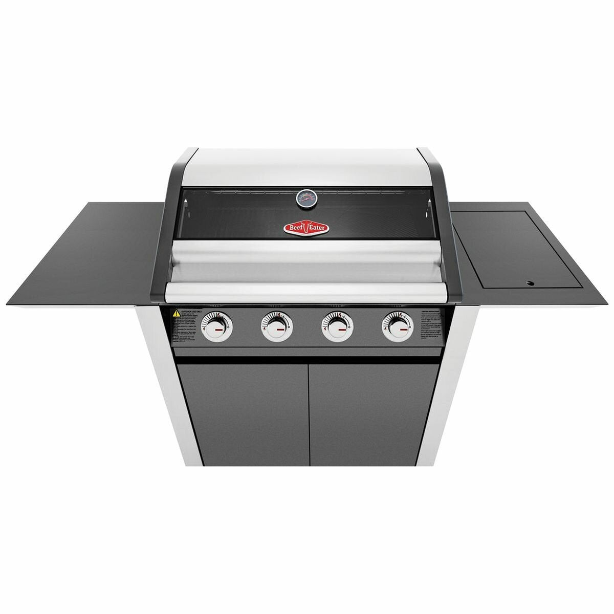 Beefeater 1600 Series 4-Burner Dark Charcoal BBQ Grill with Side Burner & Rolling Trolley - BMG1641DA | Perfect for Backyard Grilling, Outdoor Parties & Family Gatherings