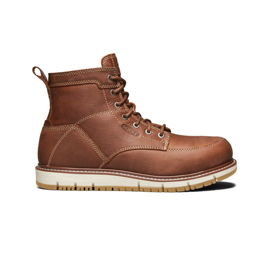 Men's San Jose 6 Aluminum Toe Work Boots - Gingerbread/Gum | Slip-Resistant & Comfortable for Construction, Warehouse & Outdoor Jobs