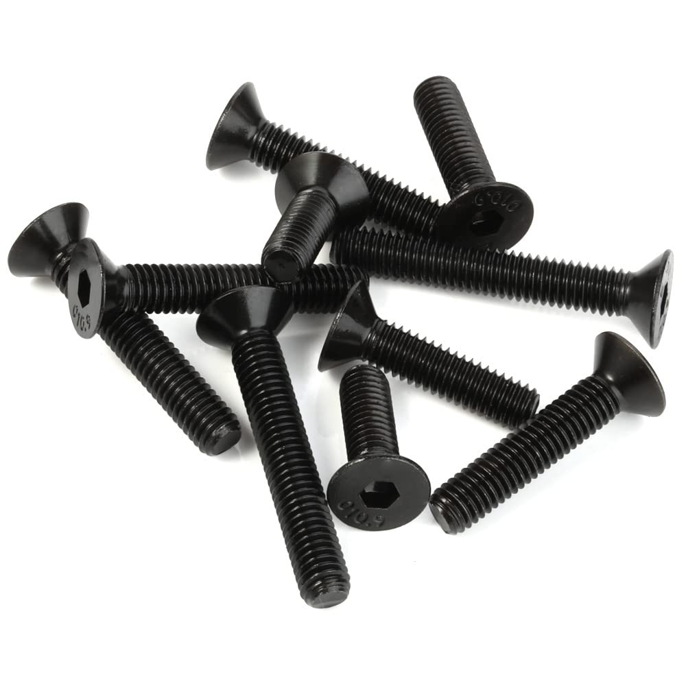 M5-0.8x16mm Flat Head Socket Screws - Grade 10.9 Alloy Steel - DIN 7991 - 100pcs for Furniture & Machinery Assembly