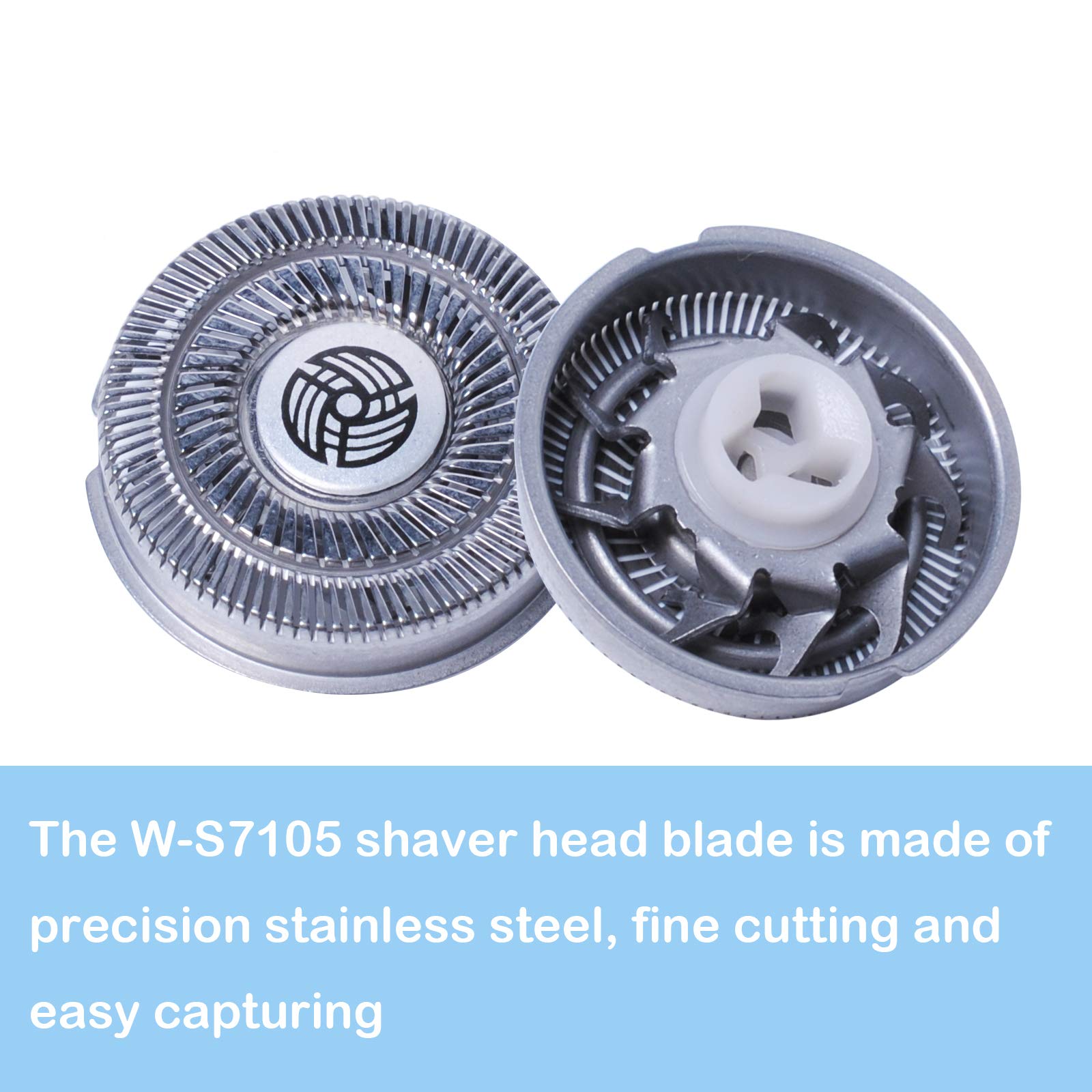 SW-S7105 Replacement Shaver Head Blades - Compatible with SW-S7105 Waterproof Electric Razor for Wet & Dry Shaving - Includes Cleaning Brush - Perfect for Travel, Home & Gym Use