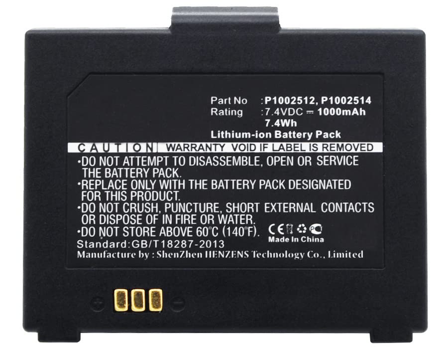 Synergy Digital Li-ion 7.4V 1000mAh Replacement Battery for Zebra P1002512 Printer - High Capacity Power Supply for Barcode Label Printing in Warehouses & Retail Stores