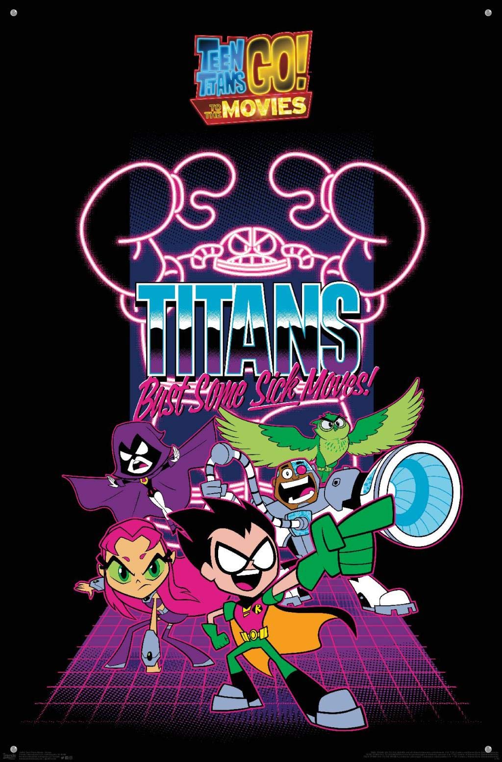 DC Comics Movie - Teen Titans Go! To The Movies - Group Wall Poster with Push Pins | Superhero Room Decor for Kids & Teens | Perfect for Bedroom, Game Room & Dorm Wall Art